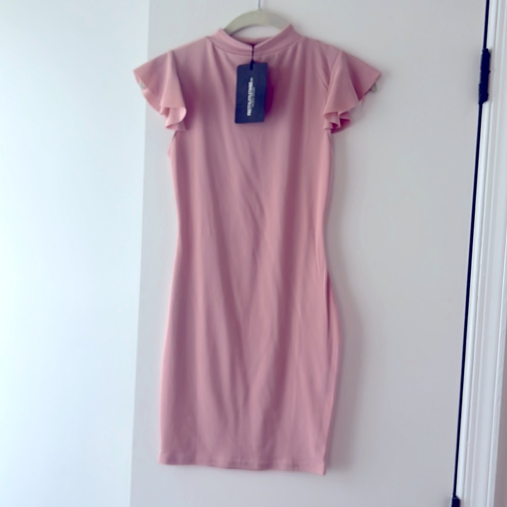 Pretty Little Thing | Dress | Rose high neck Cap Sleeve Bodycon Dress